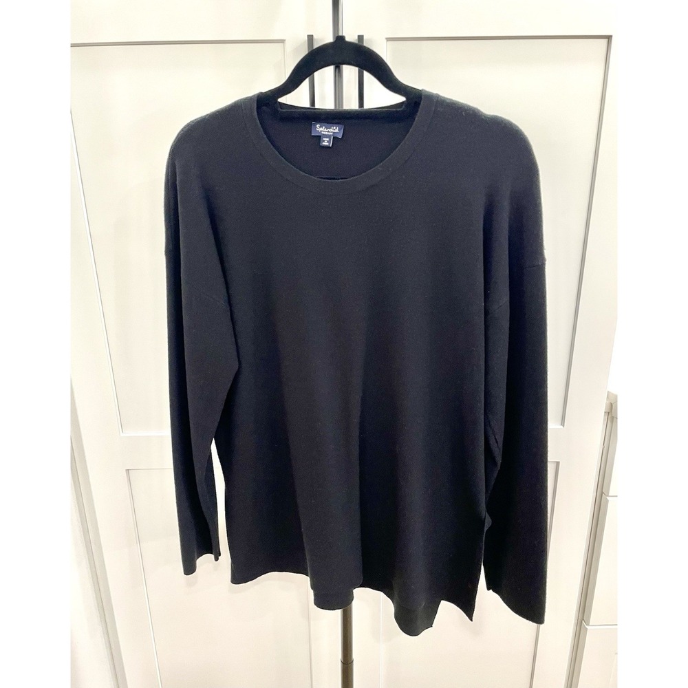 Splendid Black Knit Crewneck Pullover Sweater Top Size Medium